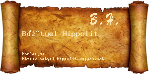 Bátyel Hippolit névjegykártya